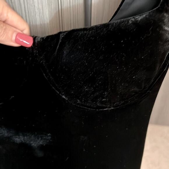 NWT $184 REVOLVE RUMORED Runway velvet sheath tank bodycon slip dress S black - Picture 6 of 13